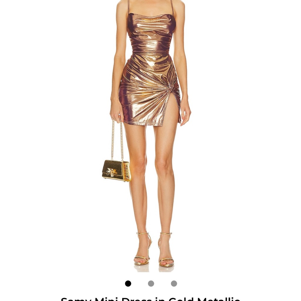 Gold Metallic Mini Dress Superdown